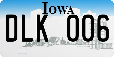 IA license plate DLK006