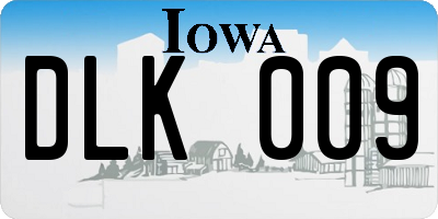 IA license plate DLK009