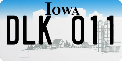 IA license plate DLK011