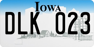 IA license plate DLK023