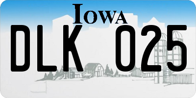 IA license plate DLK025