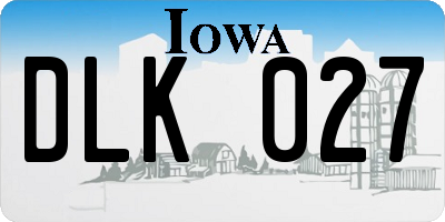 IA license plate DLK027