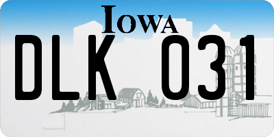 IA license plate DLK031