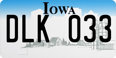 IA license plate DLK033