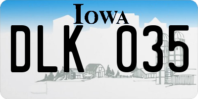 IA license plate DLK035