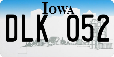 IA license plate DLK052