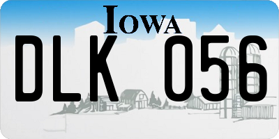 IA license plate DLK056