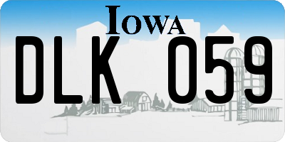 IA license plate DLK059