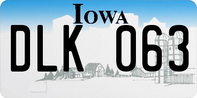 IA license plate DLK063