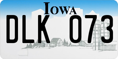 IA license plate DLK073