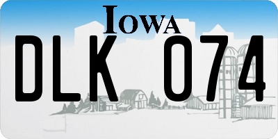 IA license plate DLK074