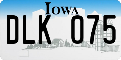 IA license plate DLK075