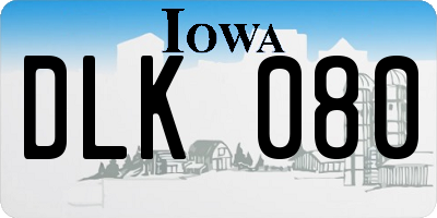 IA license plate DLK080