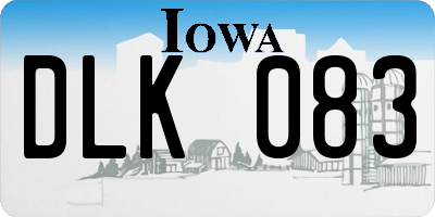 IA license plate DLK083