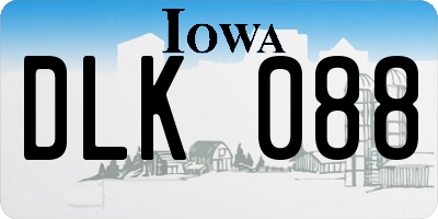 IA license plate DLK088