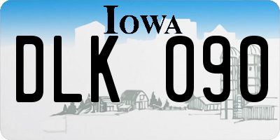 IA license plate DLK090