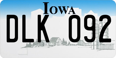 IA license plate DLK092