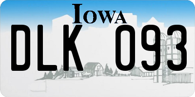IA license plate DLK093
