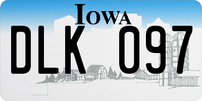 IA license plate DLK097