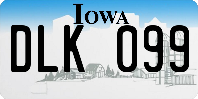 IA license plate DLK099