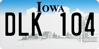 IA license plate DLK104