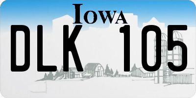 IA license plate DLK105