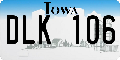 IA license plate DLK106