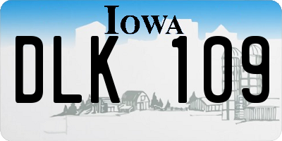 IA license plate DLK109