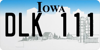 IA license plate DLK111