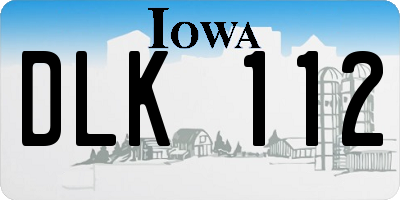 IA license plate DLK112
