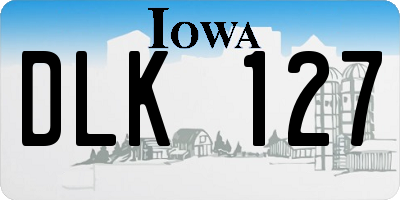IA license plate DLK127