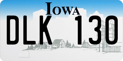 IA license plate DLK130