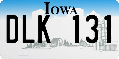 IA license plate DLK131