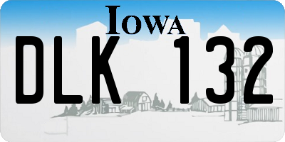 IA license plate DLK132