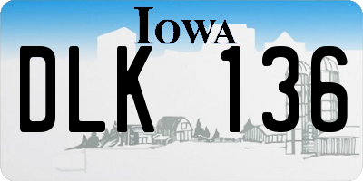 IA license plate DLK136