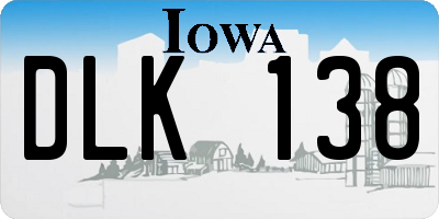 IA license plate DLK138