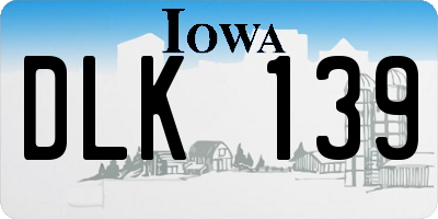 IA license plate DLK139