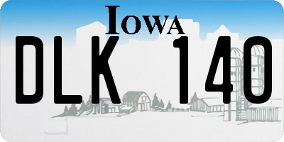 IA license plate DLK140