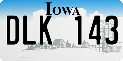 IA license plate DLK143
