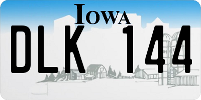 IA license plate DLK144