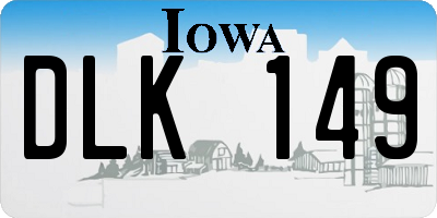 IA license plate DLK149