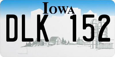 IA license plate DLK152