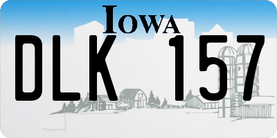 IA license plate DLK157