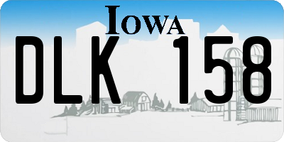 IA license plate DLK158