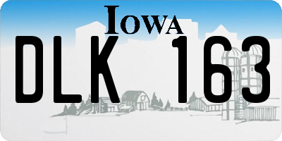 IA license plate DLK163