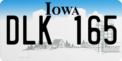 IA license plate DLK165