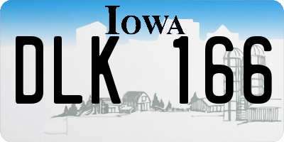 IA license plate DLK166
