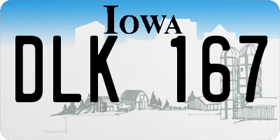 IA license plate DLK167