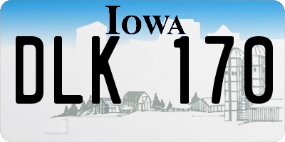 IA license plate DLK170
