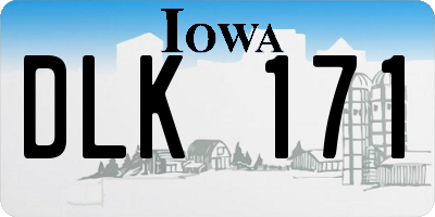 IA license plate DLK171